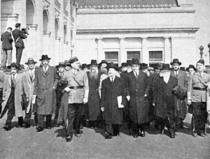 Many of Rabbi Bar-Ilan’s Mizrachi colleagues took part in the Rabbis’ March on Washington, D.C., on October 6, 1943, a demonstration to stop the destruction of European Jewry. Photo courtesy of the David S. Wyman Institute for Holocaust Studies