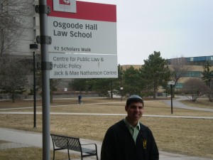 David Elmaleh, a first-year law student at York University’s Osgoode Hall, considers the religious challenges he faces on campus to be worth the effort. Courtesy of David Elmaleh