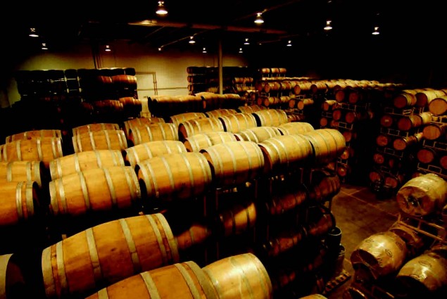 In some wineries, after the wine is fermented, it is placed in wooden barrels to age.