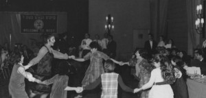 Spirited dancing at an NCSY national convention in the early sixties.