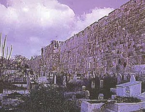 (Plate #1) Arab cemetery built along the Eastern Temple wall.