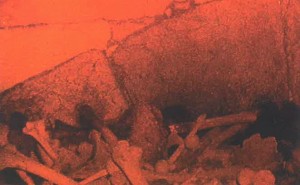(Plate #2) View inside the cavern. The stones arching upward are built onto the original Shushan Gateway.