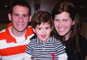 Ariella and Dani Shaffren moved to Southfield in 2012 and bought a seven-bedroom home for under $100,000. The couple is pictured here with their two-and-a-half-year-old son, Koby. Photo courtesy of the Shaffrens