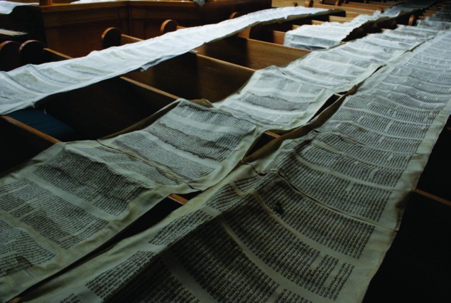 The aron kodesh had overturned and was floating in over five feet of water; the three Torah scrolls inside were destroyed.