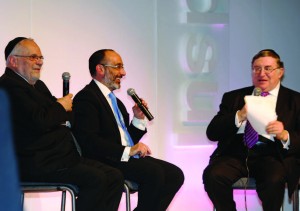 Sinai Indaba, an annual Torah convention held in Johannesburg and other cities in South Africa that features prominent speakers from around the globe, drew more than 6,500 South African Jews this past year. Pictured here are Rabbi Berel Wein, Rabbi Goldstein and Rabbi Paysach Krohn. 