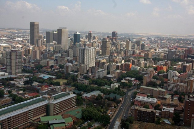 An aerial view of Johannesburg.