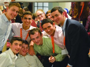 Students from yeshivahs and day schools attended the 12th Annual Yachad High School Leadership Shabbaton, where they honed their leadership and advocacy skills.  Top row, from left: Harrison Kahn from Plainview, New York; Eytan Aryeh from Woodmere, New York; Jonah Ganchrow from Teaneck, New Jersey; Zev Jarashow from Fair Lawn, New Jersey, and Azi Fein from Riverdale, New York. Bottom row, from left: Yitzi Rothchild from Teaneck, New Jersey and Jacob Adler from Teaneck, New Jersey.  Photo: Benji Weintraub 