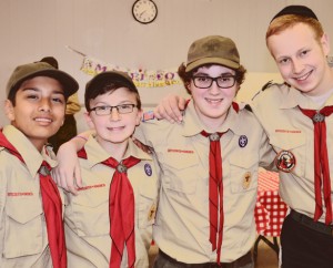 Photo taken at a dinner held in honor of Troop 613 and the scouts’ newly earned ranks, in Keneseth Beth Israel, Richmond, Virginia.  Courtesy of Heni Stein 