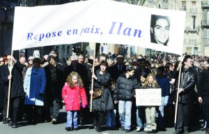 Demonstration in tribute to kidnapped, tortured and murdered Ilan Halimi and to protest against racism and anti-Semitism on February 26, 2006, in Bordeaux, France. Photo: Jean-Pierre Muller/AFP/Getty Images