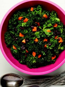 Kale Salad with Roasted Sweet Potatoes and Cranberries
