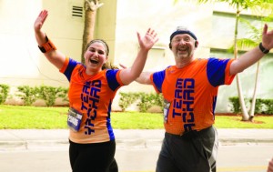 Dr. Nachum Katlowitz, who started running in his mid-fifties, with daughter Adira. Photos: Sam Ulrich
