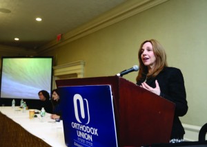 OU Associate Vice President Dr. Marian Stoltz-Loike moderates a panel on women’s leadership in the Orthodox community.
