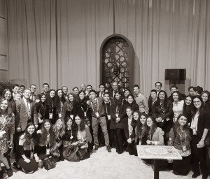 NCSYers from the Atlantic Seaboard, New York and New Jersey regions with OU Chairman of the Board Howard Tzvi Friedman, after his address at the AIPAC Conference 2016 in Washington D.C. this past March. Mr. Friedman is at the center of the back row in front of the window.
