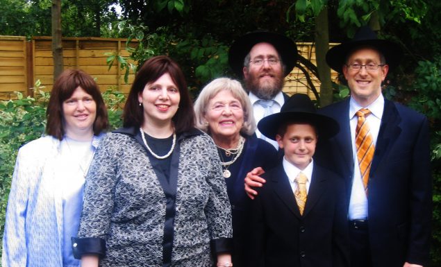 The Simon family at the bar mitzvah of Rabbi Rashi Simon’s son Yehudah, July 2009. From left: Shira, Ronit, Mrs. Simon, Rabbi Hillel, Yehudah, and Rabbi Rashi. Courtesy of Rabbi Rashi Simon 