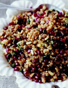 Sweet Syrian dishes for Rosh Hashanah: Sliha (sweetened whole wheat grains with mixed nuts, a dessert prepared to celebrate a child’s first tooth)